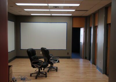 Office chairs in a new office